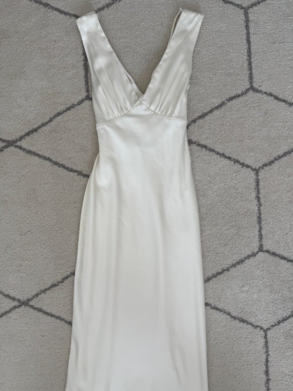 Abercrombie & Fitch Plunge Cowl Back Maxi Dress White